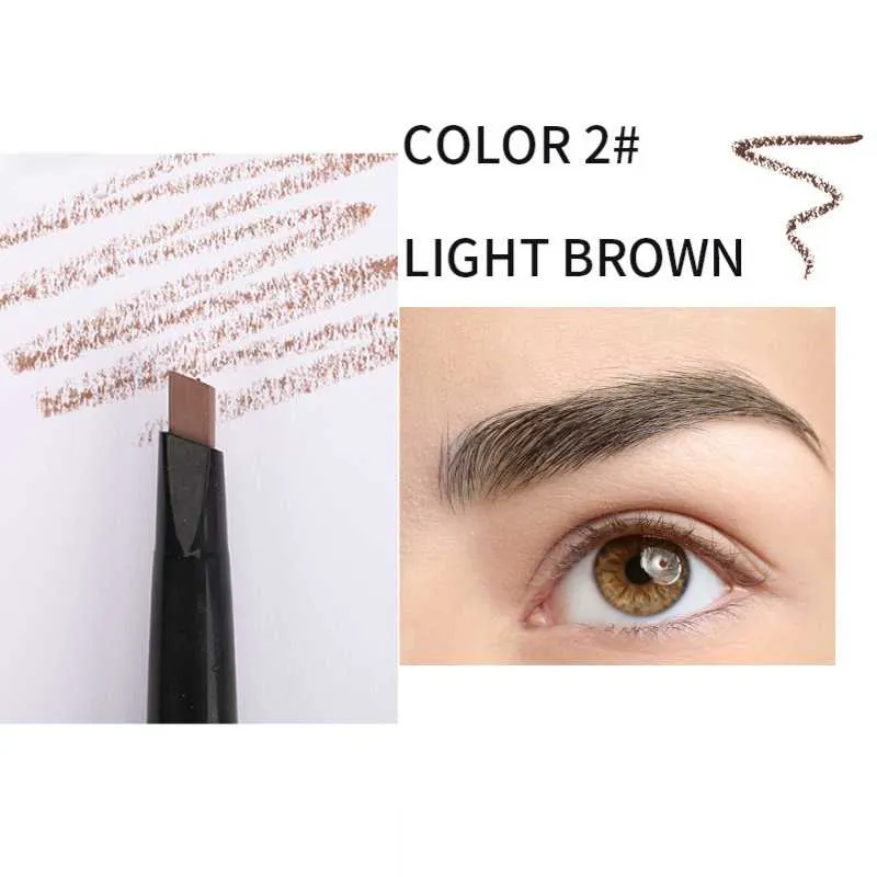5 Color Double Ended Eyebrow Pencil Waterproof Long Lasting No Blooming Rotatable Triangle Eye Brow Tattoo Pen Makeup 1PC