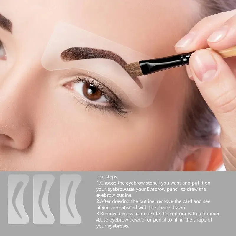 9Pcs Transparent Eyebrow Stencil Kit | Brow Shaping Stencil For Immaculate Eye Brows | Eyebrow Template For Girls Women
