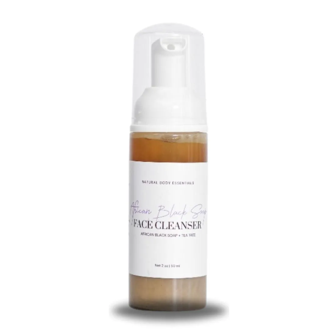 African Black Soap Facial Cleanser & Hyaluronic Acid Hydrating Serum - Face Care Bundle