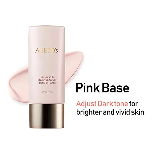 AGE 20's Brightening Pink Tone Up Base, 71% Hydrating Essence SPF35 PA   Korean Makeup Primer (1.35 fl. oz)