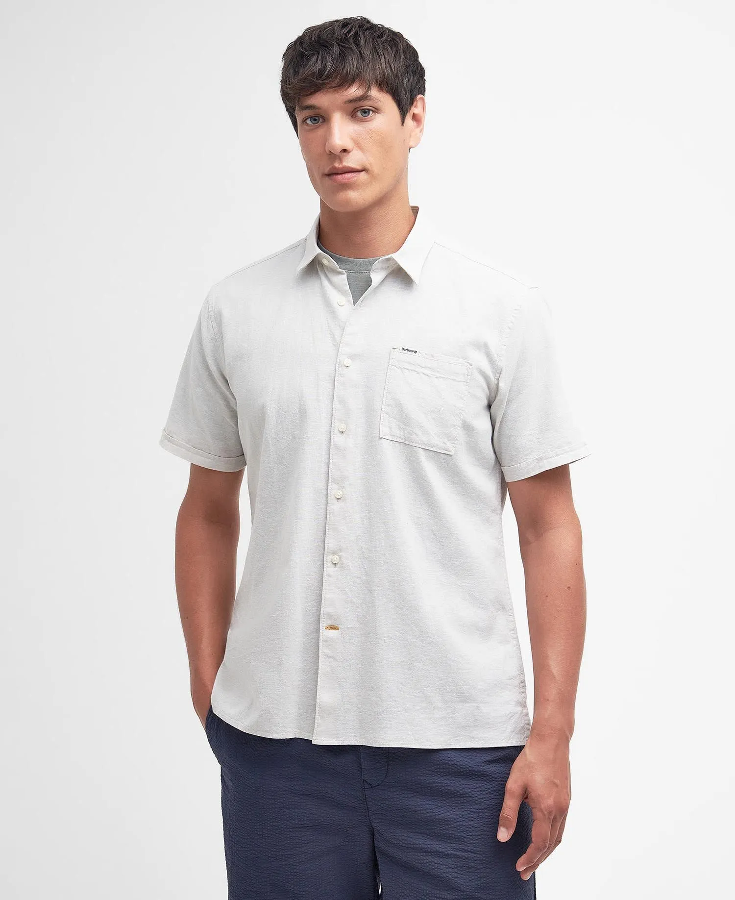 Barbour Men&#x27;s Nelson Shortsleeve Summer Shirt Mist | Buy Barbour Men&#x27;s Nelson Shortsleeve Summer Shirt Mist here | Outnorth