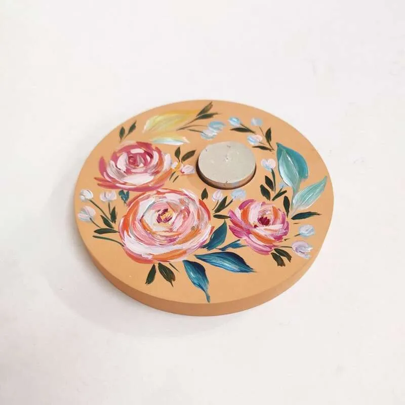 Blush Rose Handpainted Tealight Candle Holder