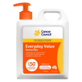 Cancer Council Australia Everyday Value SPF50  Sunscreen 1129 1L