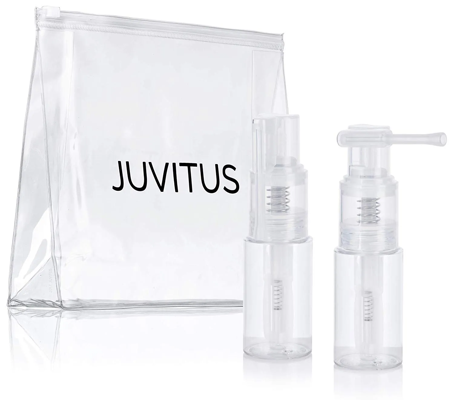 Clear Plastic Powder Spray Bottle with Locking Nozzle Dry Spray - 1 oz / 30 ml Travel Bag