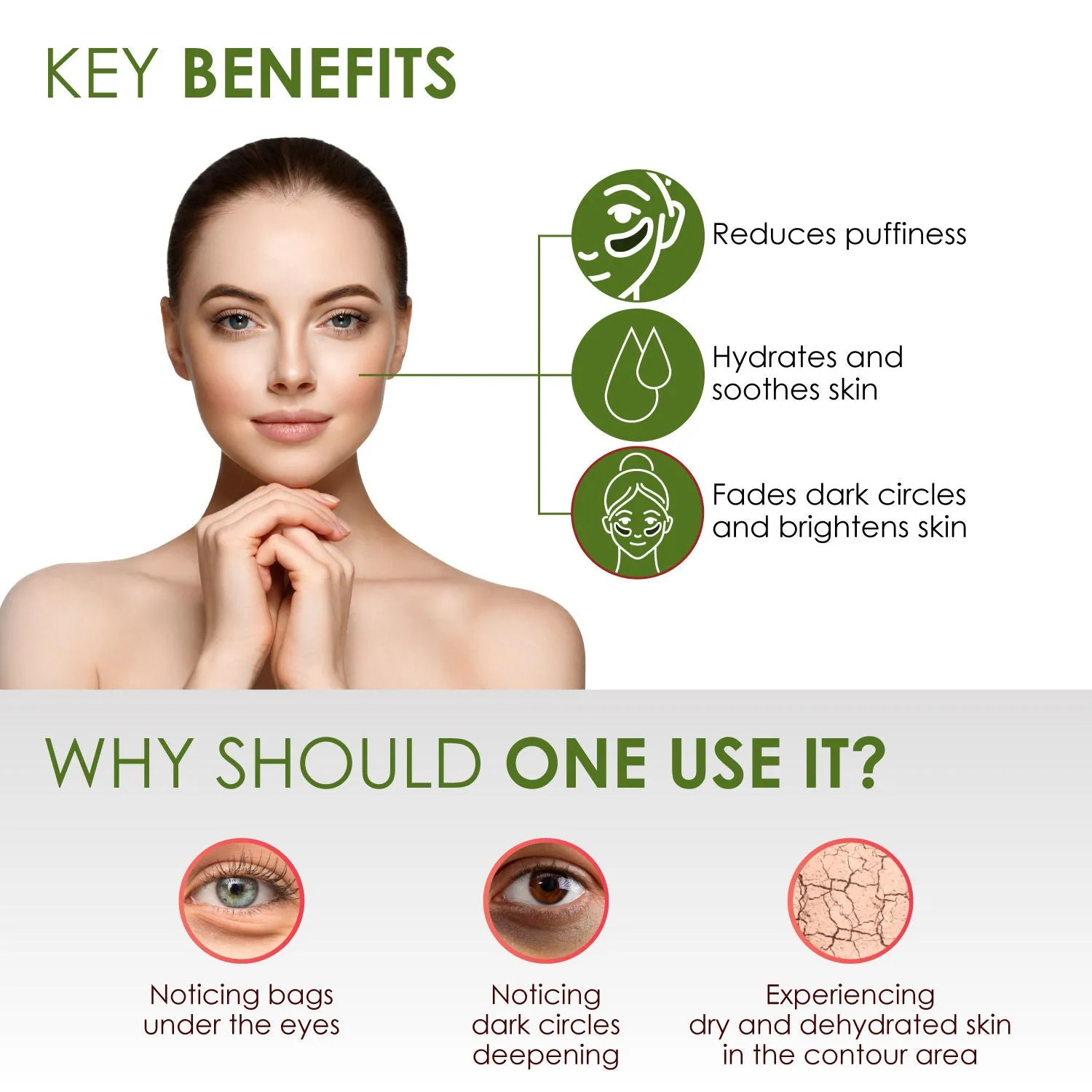 Good Vibes Cucumber & Lemon Under Eye Serum | Anti-Ageing, Rejuvenating, Brightening | No Sulphates, No Parabens, No Animal Testing (10 ml)