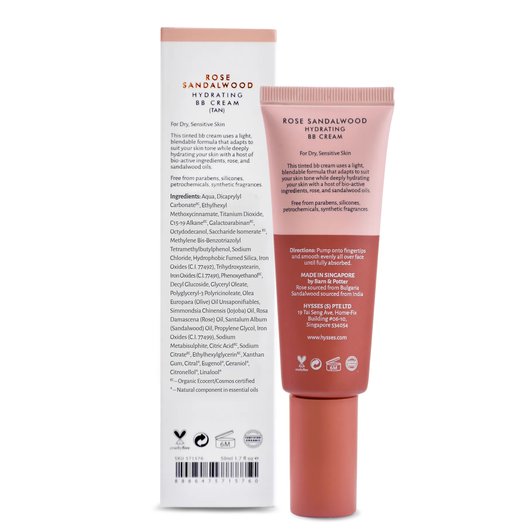Hydrating BB Cream Rose Sandalwood SPF20, Tan