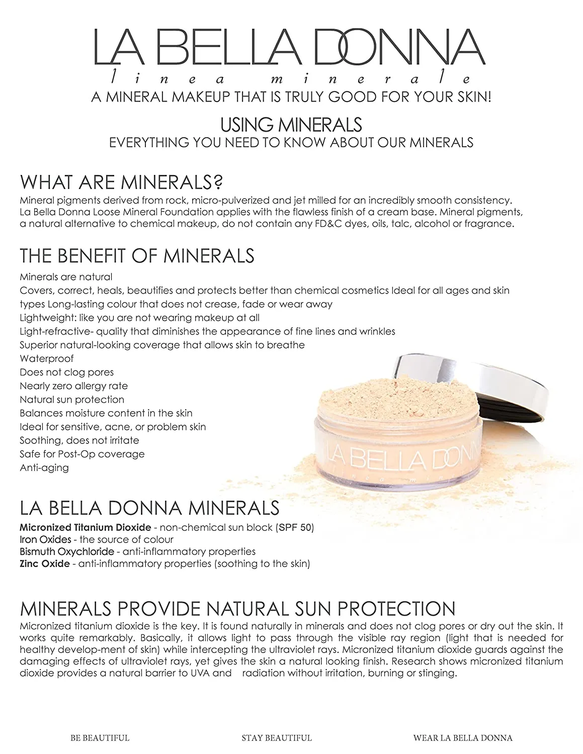 La Bella Donna Loose Mineral Foundation SPF 50 | 10g - Nicoletta