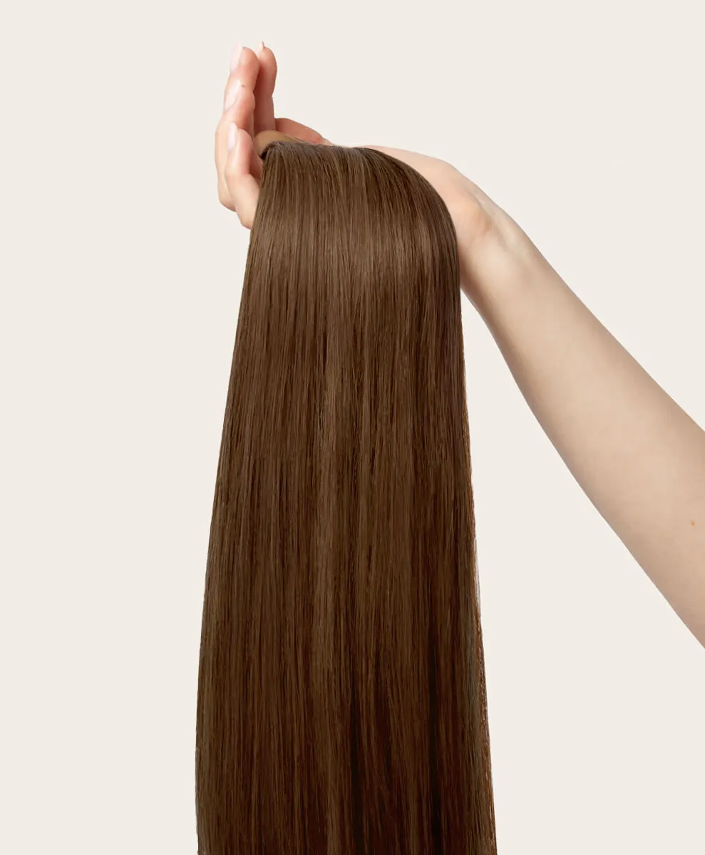 Light Brown, 20" Volumiser Quad Clip-In Weft, #6 | 45g