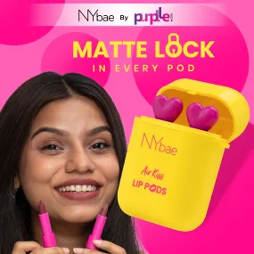 NY Bae Air Kiss Lip Pods - Mauve Move 07 (2.4g)| Creamy Matte Lipstick | Mauve & Pink Lipstick | Long Lasting | Lip & Cheek Stain | Moisturising | Airpods Case | Travel Kit