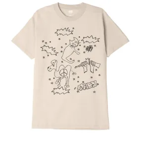 Obey Cat &amp; Camel T-Shirt - Cream