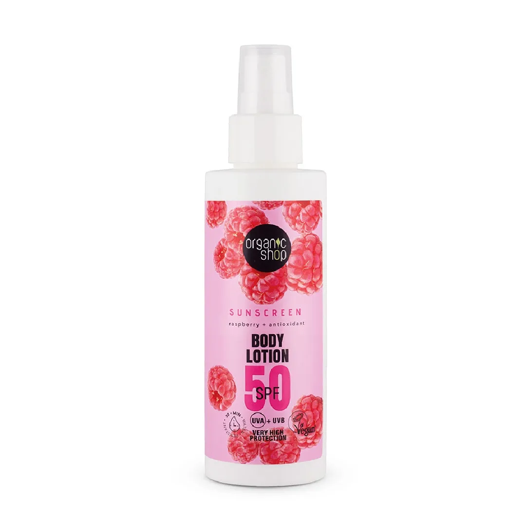Organic Shop Raspberry Sunscreen Body Lotion SPF 50 50ml