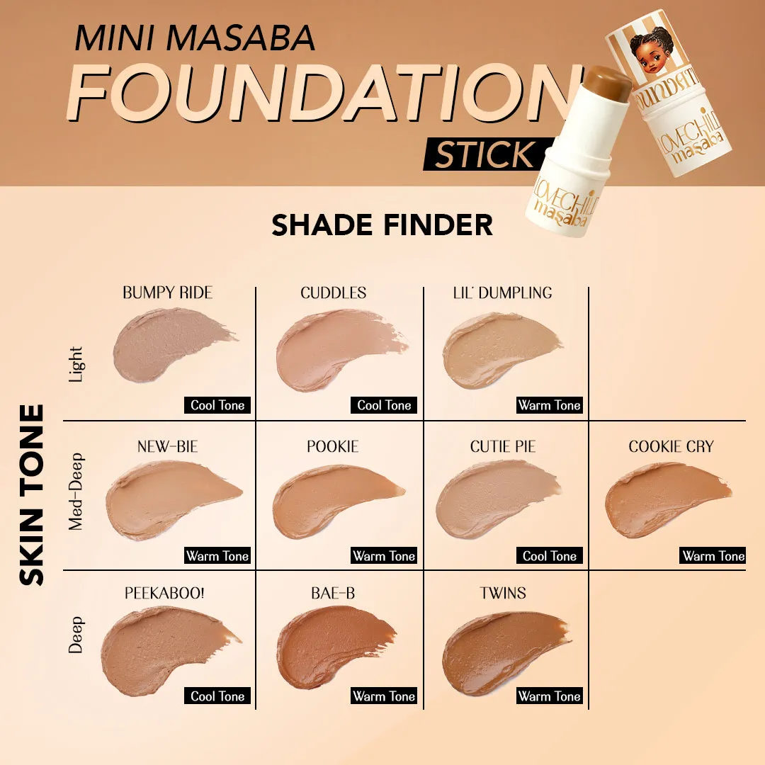 Peekaboo! - Mini Masaba Foundation Makeup Stick (Deep) Easy To Blend, Mattifying Coverage