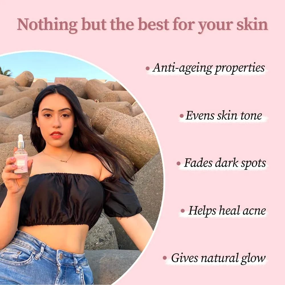 Prolixr Beauty Shield Vitamin C Serum for Glowing Skin- 30 ml, Skin Clearing Serum, Fades Dark Spot, Reduces Pigmentation, Even Skins Tone, Remove Excess Oil, Soothes Redness, Sun Damage Protection