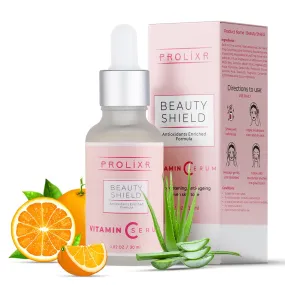 Prolixr Beauty Shield Vitamin C Serum for Glowing Skin- 30 ml, Skin Clearing Serum, Fades Dark Spot, Reduces Pigmentation, Even Skins Tone, Remove Excess Oil, Soothes Redness, Sun Damage Protection