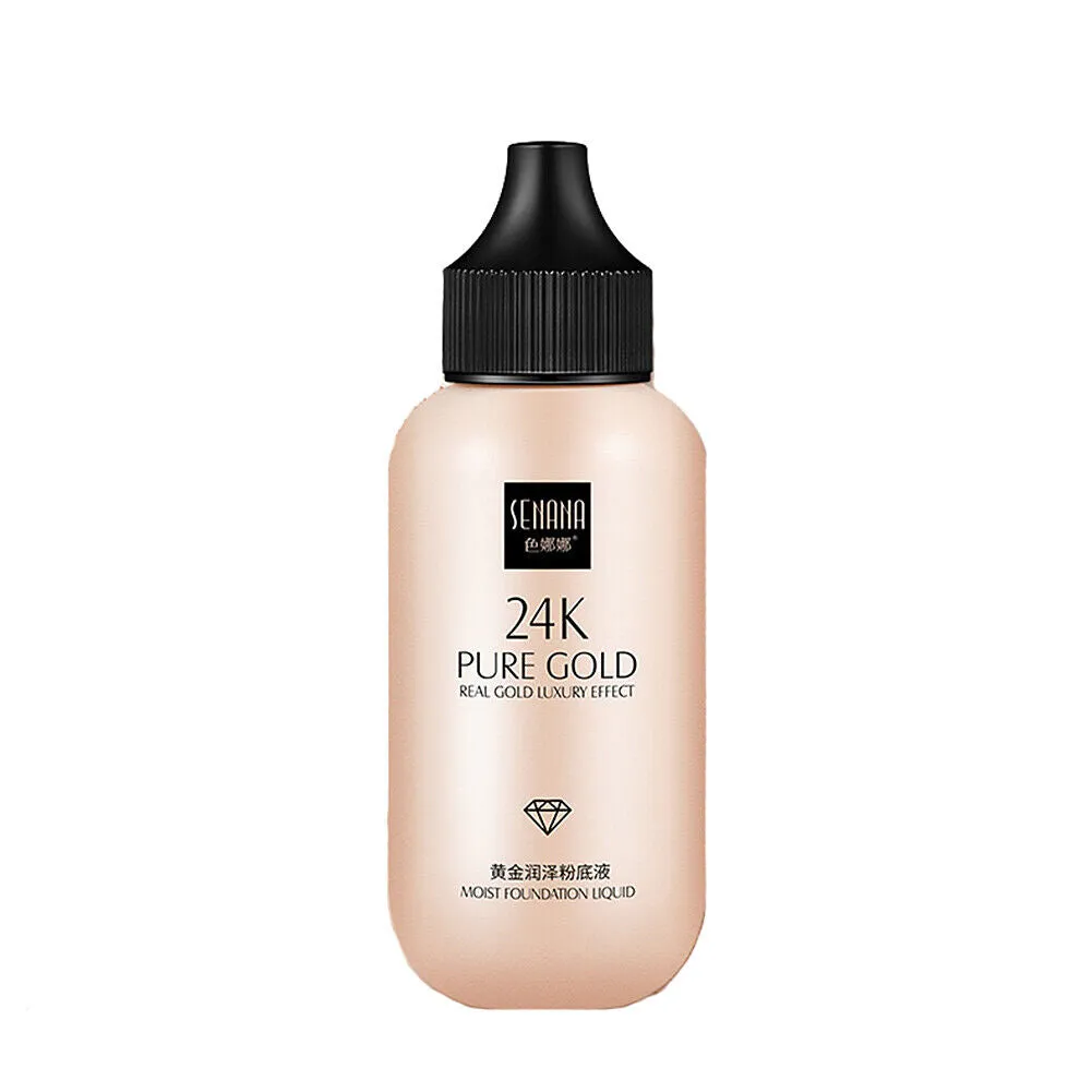 US 1-2 Pack 24K Gold Liquid Foundation Waterproof Concealer BB Cream 1.7oz /50ml